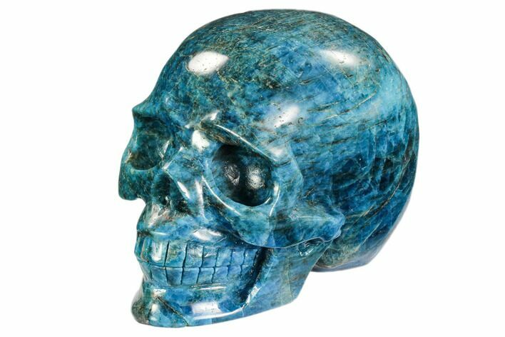 Polished, Bright Blue Apatite Skull #107223